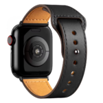 Bracelet Cuir véritable noir - Apple Watch