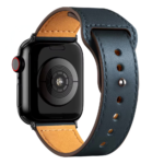 Bracelet Cuir véritable bleu - Apple Watch