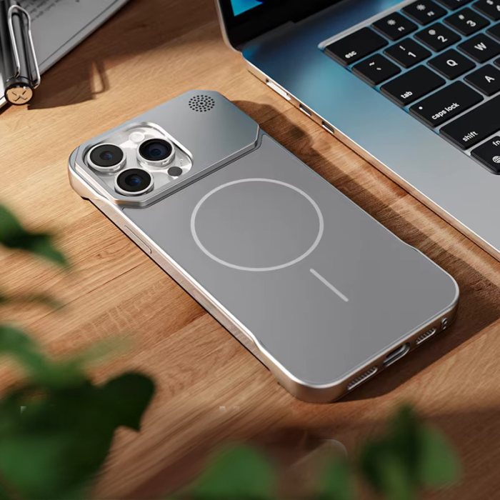 Coque antichoc sans bordures Magsafe pour aromathérapie - Gris argent – Image 2