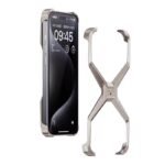 Coque de luxe en aluminium sans cadre en forme de X - Argent