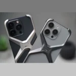 Coque de luxe en aluminium sans cadre en forme de X - Gris – Image 3