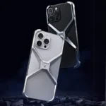 Coque de luxe en aluminium sans cadre en forme de X - Gris – Image 2