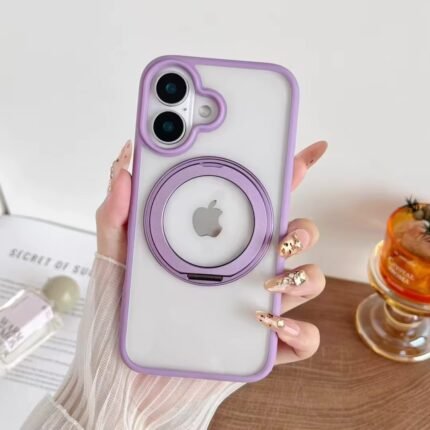 Coque en silicone transparente support MagSafe - Purple