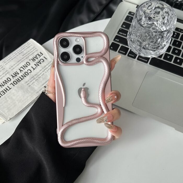 Coque en forme de serpent creux – Rose – Image 1