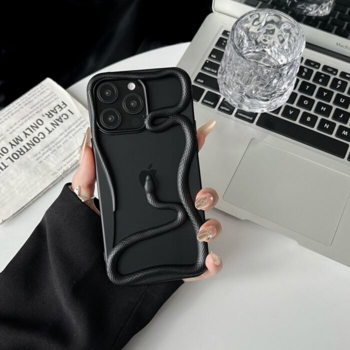 Coque en forme de serpent creux - Noir – Image 1