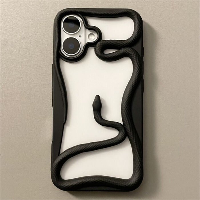 Coque en forme de serpent creux – Noir – Image 1